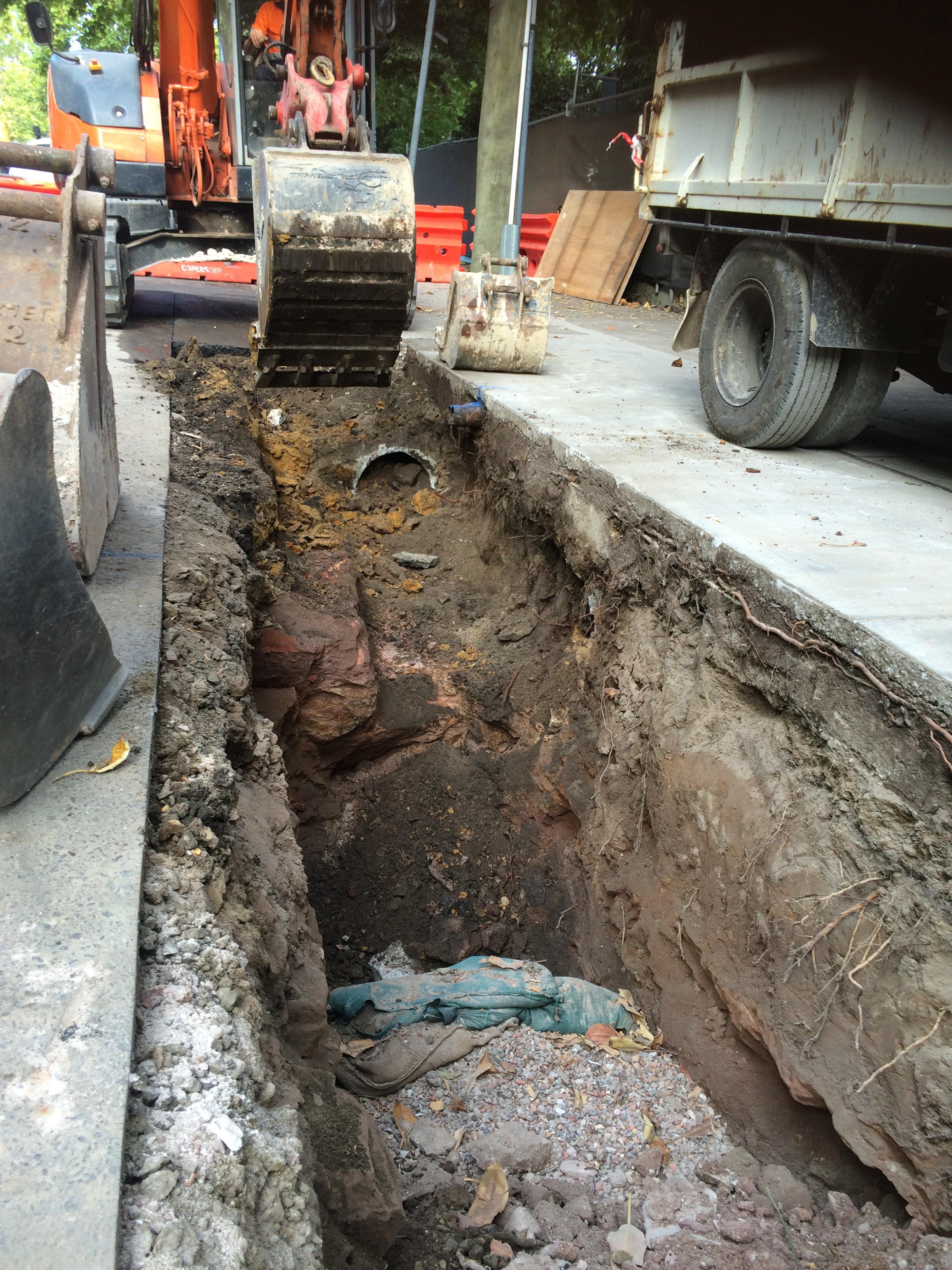 trenching existing services